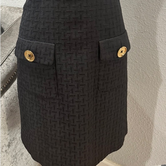 Michael Kors black dress with front packets and gold buttons size 8 - Picture 11 of 13